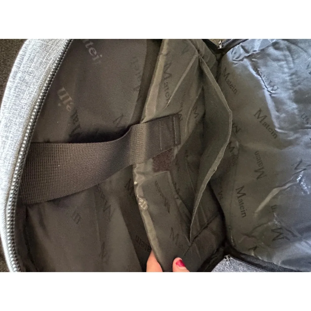 Matein Travel Laptop Backpack Gray Heather USB Charging‎ Port Commuter Bag